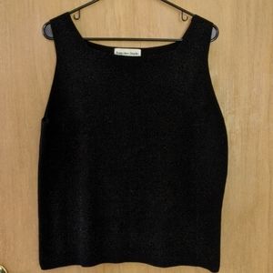 Hampshire Studio Black Cotton Knit Tank
